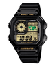 CASIO YOUTH AE-1200WH-1BVDF BLACK DIGITAL DIAL BLACK  RESIN  BAND D098