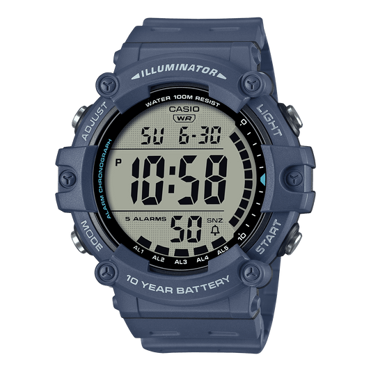 CASIO  AE-1500WH-2AVDF  DIGITAL DIAL BLUE RESIN STRAP  10 YEAR BATTERY D319