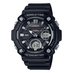 CASIO  AEQ-120W-1AVDF BLACK ANALOG-DIGITAL DIAL BLACK RESIN STRAP  10 YEAR BATTERY AD262