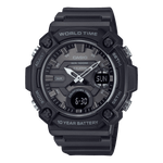 CASIO YOUTH AEQ-120W-1BVDF BLACK ANALOG-DIGITAL DIAL BLACK RESIN BAND AD285