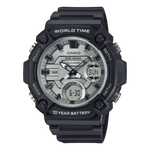 CASIO YOUTH AEQ-120W-7AVDF SILVER ANALOG-DIGITAL DIAL BLACK RESIN BAND AD284