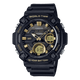 CASIO  AEQ-120W-9AVDF BLACK & GOLD ANALOG-DIGITAL DIAL BLACK RESIN STRAP  10 YEAR BATTERY AD264