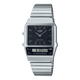 CASIO VINTAGE AQ-800E-1ADF BLACK ANALOG-DIGITAL DIAL SILVER STAINLESS STEEL BAND D280