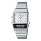 CASIO VINTAGE AQ-800E-7ADF White ANALOG-DIGITAL DIAL SILVER STAINLESS STEEL BAND D281