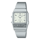 CASIO VINTAGE AQ-800E-7A2DF WHITE ANALOG-DIGITAL DIAL SILVER STAINLESS STEEL BAND D363
