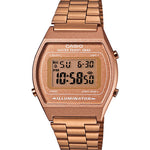 CASIO VINTAGE B640WC-5ADF ROSE GOLD DIGITAL DIAL ROSE GOLD STAINLESS STEEL BAND D128