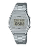 CASIO VINTAGE B640WDG-7DF SILVER DIGITAL DIAL SILVER STAINLESS STEEL BAND D186