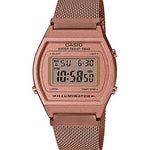 CASIO VINTAGE B640WMR-5ADF ROSE GOLD DIGITAL DIAL ROSE GOLD STAINLESS STEEL MESH BAND D216
