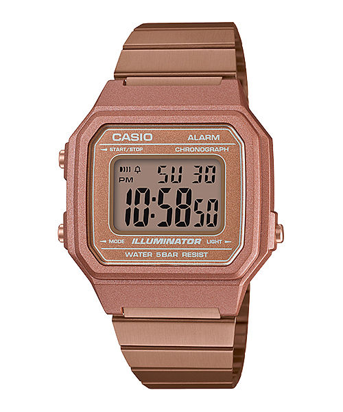 CASIO VINTAGE B650WC-5ADF ROSE GOLD DIGITAL DIAL ROSE GOLD STAINLESS STEEL BAND D200