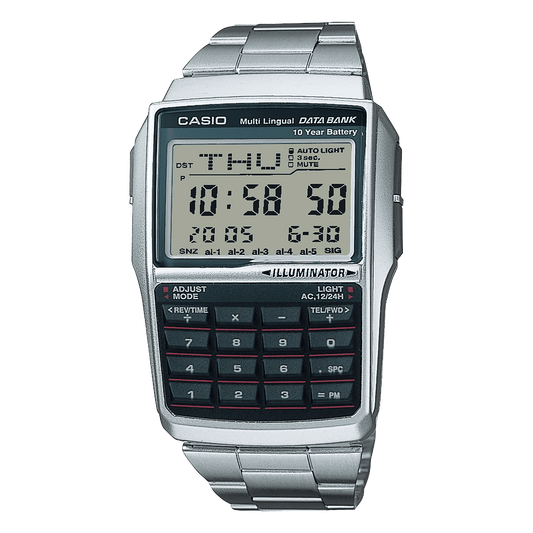 CASIO VINTAGE DBC-32D-1ADF BLACK DIGITAL DIAL SILVER STAINLESS STEEL BAND DB36