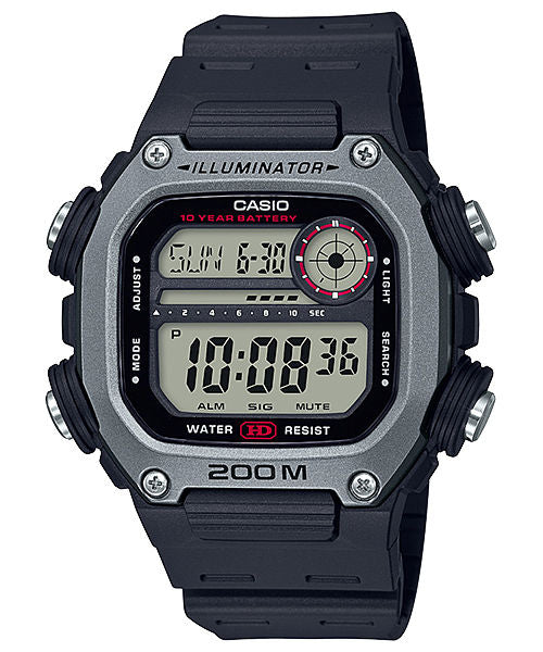 CASIO  DW-291H-1AVDF  DIGITAL DIAL BLACK RESIN STRAP  200M WATER RESISTANT I116