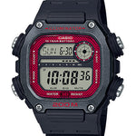 CASIO  DW-291H-1BVDF RED DIGITAL DIAL BLACK RESIN STRAP  200M WATER RESISTANT I117