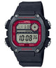 CASIO  DW-291H-1BVDF RED DIGITAL DIAL BLACK RESIN STRAP  200M WATER RESISTANT I117