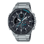 CASIO EDIFICE ECB-950DB-1ADF BLACK ANA-DIGI DIAL SILVER STAINLESS STEEL BAND MEN'S WATCH EX554