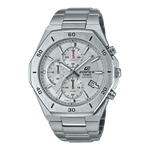 CASIO EDIFICE EFB-680D-7AVUDF WHITE ANALOG DIAL SILVER STAINLESS STEEL STRAP MEN'S WATCH CHRONOGRAPH SAPPHIRE GLASS
