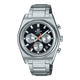 CASIO EDIFICE EFB-730D-1AVUDF BLACK ANALOG DIAL SILVER STAINLESS STEEL STRAP MEN'S WATCH 100M WATER RESISTANCE 
