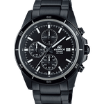 CASIO EDIFICE EFR-526BK-1A1VUDF BLACK ANALOG DIAL BLACK STAINLESS STEEL STRAP MEN'S WATCH CHRONOGRAPH 100M WATER RESISTANT
