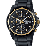 CASIO EDIFICE EFR-526BK-1A9VUDF BLACK ANALOG DIAL BLACK STAINLESS STEEL STRAP MEN'S WATCH CHRONOGRAPH 100M WATER RESISTANT