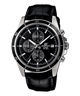 CASIO EDIFICE EFR-526L-1AVUDF BLACK ANALOG DIAL BLACK LEATHER STRAP MEN'S WATCH CHRONOGRAPH 100M WATER RESISTANT