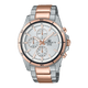 CASIO EDIFICE EFR-526SG-7A5VUDF SILVER ANALOG DIAL TWO-TONE STAINLESS STEEL STRAP MEN'S WATCH WATER RESISTANCE DATE DISPLAY