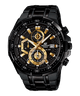 CASIO EDIFICE EFR-539BK-1AVUDF BLACK ANALOG DIAL BLACK STAINLESS STEEL STRAP MEN'S WATCH CHRONOGRAPH 100M WATER RESISTANT