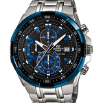CASIO EDIFICE EFR-539D-1A2VUDF BLACK ANALOG DIAL SILVER STAINLESS STEEL STRAP MEN'S WATCH CHRONOGRAPH 100M WATER RESISTANT