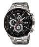 CASIO EDIFICE EFR-539D-1AVUDF BLACK ANALOG DIAL SILVER STAINLESS STEEL STRAP MEN'S WATCH CHRONOGRAPH 100M WATER RESISTANT