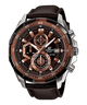 CASIO EDIFICE EFR-539L-5AVUDF BROWN ANALOG DIAL BROWN LEATHER STRAP MEN'S WATCH CHRONOGRAPH 100M WATER RESISTANT