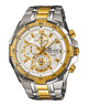 CASIO EDIFICE EFR-539SG-7AVUDF WHITE ANALOG DIAL DUAL TONE STAINLESS STEEL STRAP MEN'S WATCH CHRONOGRAPH 100M WATER RESISTANT