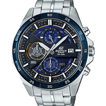 CASIO EDIFICE EFR-556DB-2AVUDF BLUE ANALOG DIAL SILVER STAINLESS STEEL STRAP MEN'S WATCH CHRONOGRAPH 100M WATER RESISTANT