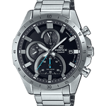 CASIO EDIFICE EFR-571D-1AVUDF BLACK ANALOG DIAL SILVER STAINLESS STEEL STRAP MEN'S WATCH CHRONOGRAPH 100M WATER RESISTANT