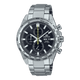 CASIO EDIFICE EFR-574D-1AVUDF BLACK ANALOG DIAL SILVER STAINLESS STEEL STRAP MEN'S WATCH CHRONOGRAPH 100M WATER RESISTANT