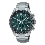 CASIO EDIFICE EFR-574DB-3AVUDF GREEN ANALOG DIAL SILVER STAINLESS STEEL STRAP MEN'S WATCH CHRONOGRAPH 100M WATER RESISTANT