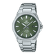 CASIO EDIFICE EFR-S108D-3AVUDF GREEN ANALOG DIAL SILVER STAINLESS STEEL STRAP MEN'S WATCH SLIM CASE SAPPHIRE GLASS