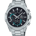 CASIO EDIFICE EFR-S567D-1AVUDF BLACK ANALOG DIAL SILVER STAINLESS STEEL STRAP MEN'S WATCH SLIM CASE SAPPHIRE GLASS