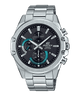 CASIO EDIFICE EFR-S567D-1AVUDF BLACK ANALOG DIAL SILVER STAINLESS STEEL STRAP MEN'S WATCH SLIM CASE SAPPHIRE GLASS