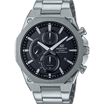 CASIO EDIFICE EFS-S570D-1AUDF BLACK ANALOG DIAL SILVER STAINLESS STEEL STRAP MEN'S WATCH SLIM CASE SAPPHIRE GLASS
