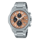 CASIO EDIFICE EFS-S570D-5AUDF ORANGE ANALOG DIAL SILVER STAINLESS STEEL STRAP MEN'S WATCH 100M WATER RESISTANCE 