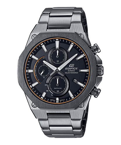 CASIO EDIFICE EFS-S570DC-1AUDF GRAY ANALOG DIAL GRAY ION PLATED STAINLESS STEEL STRAP MEN'S WATCH SOLAR POWERED SAPPHIRE GLASS