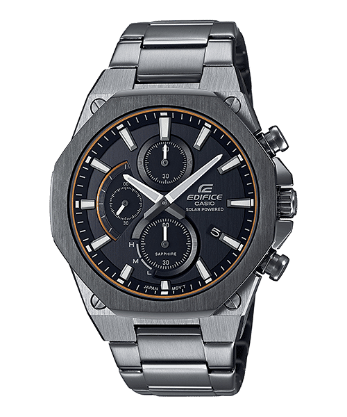 CASIO EDIFICE EFS-S570DC-1AUDF GRAY ANALOG DIAL GRAY ION PLATED STAINLESS STEEL STRAP MEN'S WATCH SOLAR POWERED SAPPHIRE GLASS