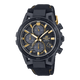 CASIO EDIFICE EFS-S640ZE-1ADR BLACK ANALOG DIAL BLACK ALCANTARA MATERIAL BAND ED641