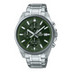 CASIO EDIFICE EFV-610D-3CVUDF GREEN ANALOG DIAL SILVER STAINLESS STEEL STRAP MEN'S WATCH CHRONOGRAPH 100M WATER RESISTANT