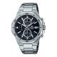 CASIO EDIFICE EFV-640D-1AVUDF BLACK ANALOG DIAL SILVER STAINLESS STEEL STRAP MEN'S WATCH CHRONOGRAPH 100M WATER RESISTANT