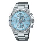 CASIO EDIFICE EFV-640D-2BVUDF BLUE ANALOG DIAL SILVER STAINLESS STEEL STRAP MEN'S WATCH 100M WATER RESISTANCE 