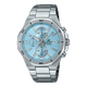 CASIO EDIFICE EFV-640D-2BVUDF BLUE ANALOG DIAL SILVER STAINLESS STEEL STRAP MEN'S WATCH 100M WATER RESISTANCE 