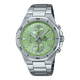 CASIO EDIFICE EFV-640D-3AVUDF GREEN ANALOG DIAL SILVER STAINLESS STEEL STRAP MEN'S WATCH 100M WATER RESISTANCE 