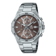 CASIO EDIFICE EFV-640D-5AVUDF BROWN ANALOG DIAL SILVER STAINLESS STEEL STRAP MEN'S WATCH CHRONOGRAPH 100M WATER RESISTANT