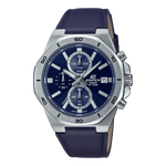 CASIO EDIFICE EFV-640L-2AVUDF BLUE ANALOG DIAL BLUE LEATHER STRAP MEN'S WATCH CHRONOGRAPH 100M WATER RESISTANT