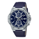 CASIO EDIFICE EFV-640L-2AVUDF BLUE ANALOG DIAL BLUE LEATHER STRAP MEN'S WATCH CHRONOGRAPH 100M WATER RESISTANT
