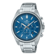 CASIO EDIFICE EFV-650D-2AVUDF BLUE ANALOG DIAL SILVER STAINLESS STEEL STRAP MEN'S WATCH CHRONOGRAPH 100M WATER RESISTANT